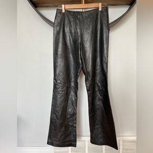 DANIER black leather pants vintage size 6 small straight bootcut